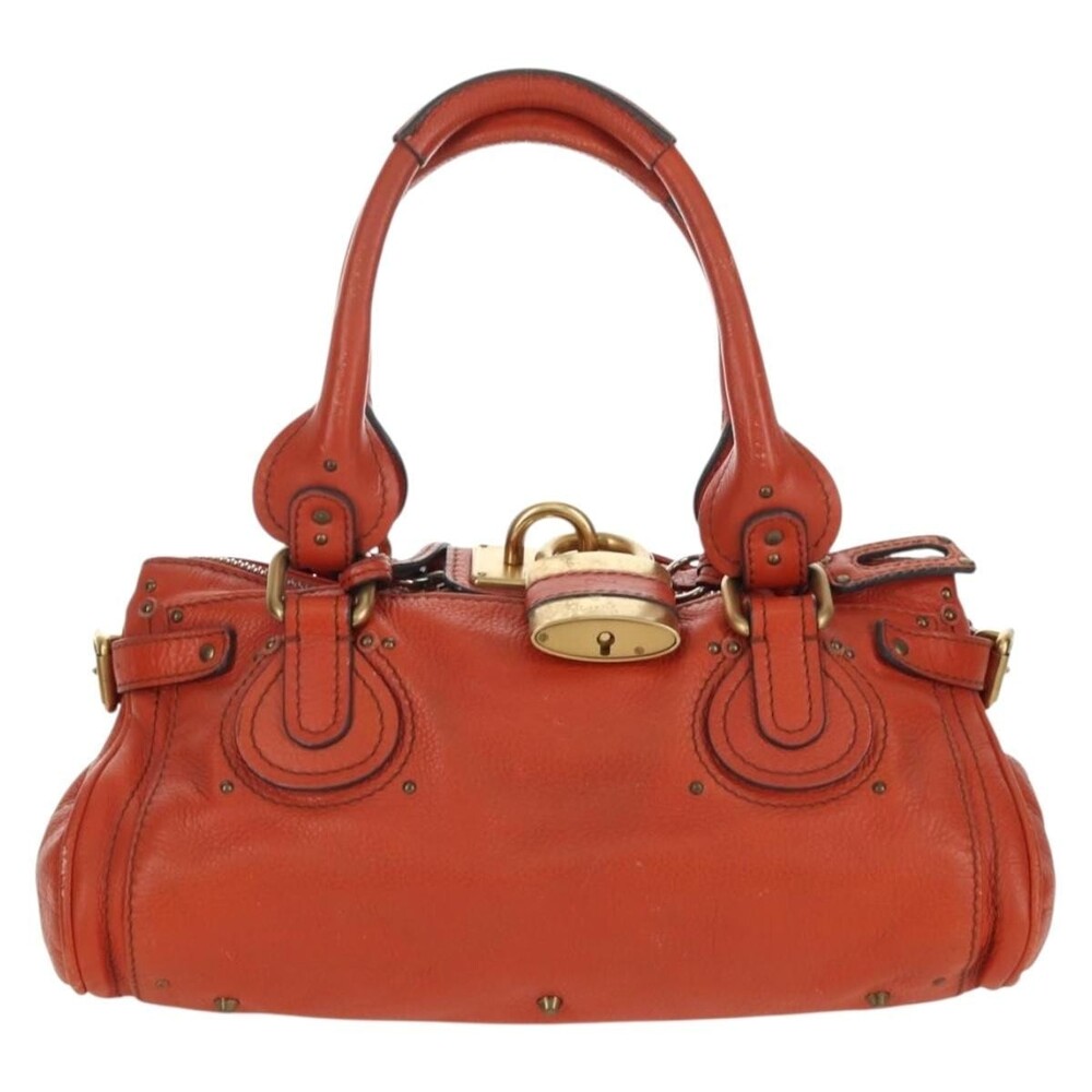Chloe Leather Paddington Handbag Orange